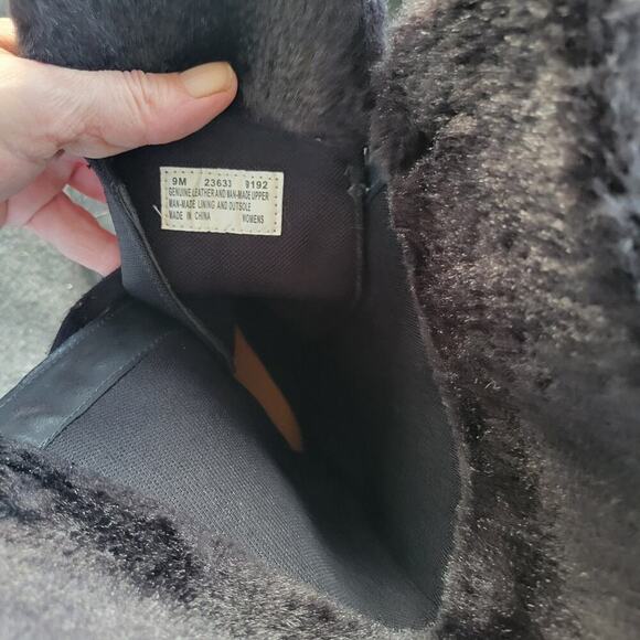 Timberland Grammercy Tall Leather Black Boots Fur Waterproof Winter Size 9 - Picture 7 of 15